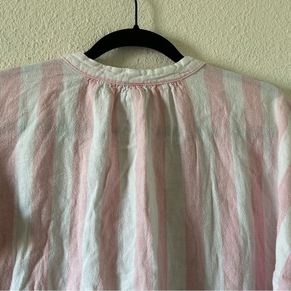 A New Day Women’s Pop Over Shirt Linen Blend XXL Pink Striped Dolman Sleeves - Picture 7 of 7